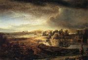 REMBRANDT Harmenszoon van Rijn Landscape with a Coach Sweden oil painting artist